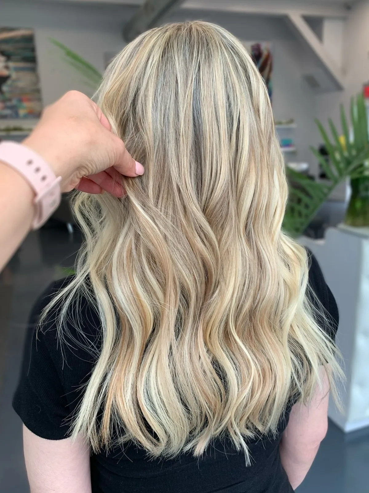 Tape In extensions on the blonde hair - Louisville, KY