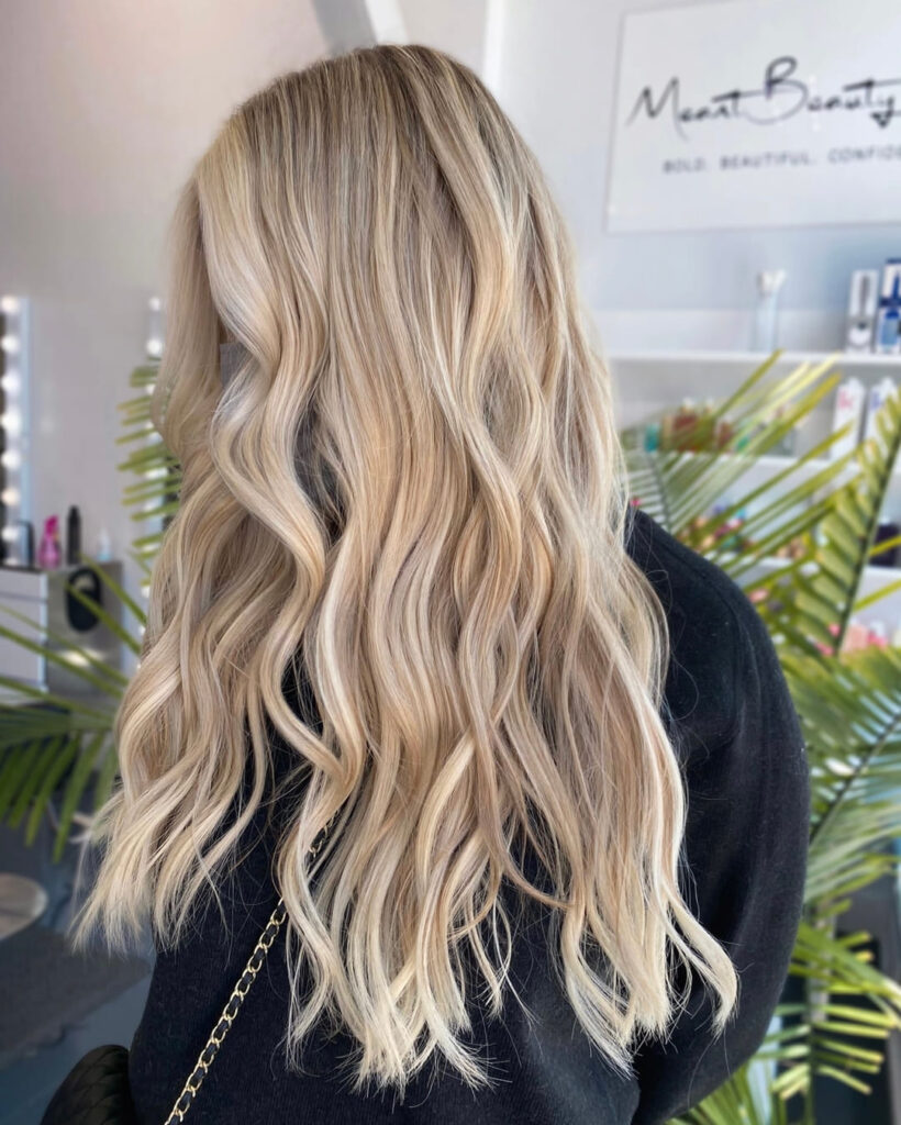 Natural beaded rows extensions on the blond hair - Louisville, KY